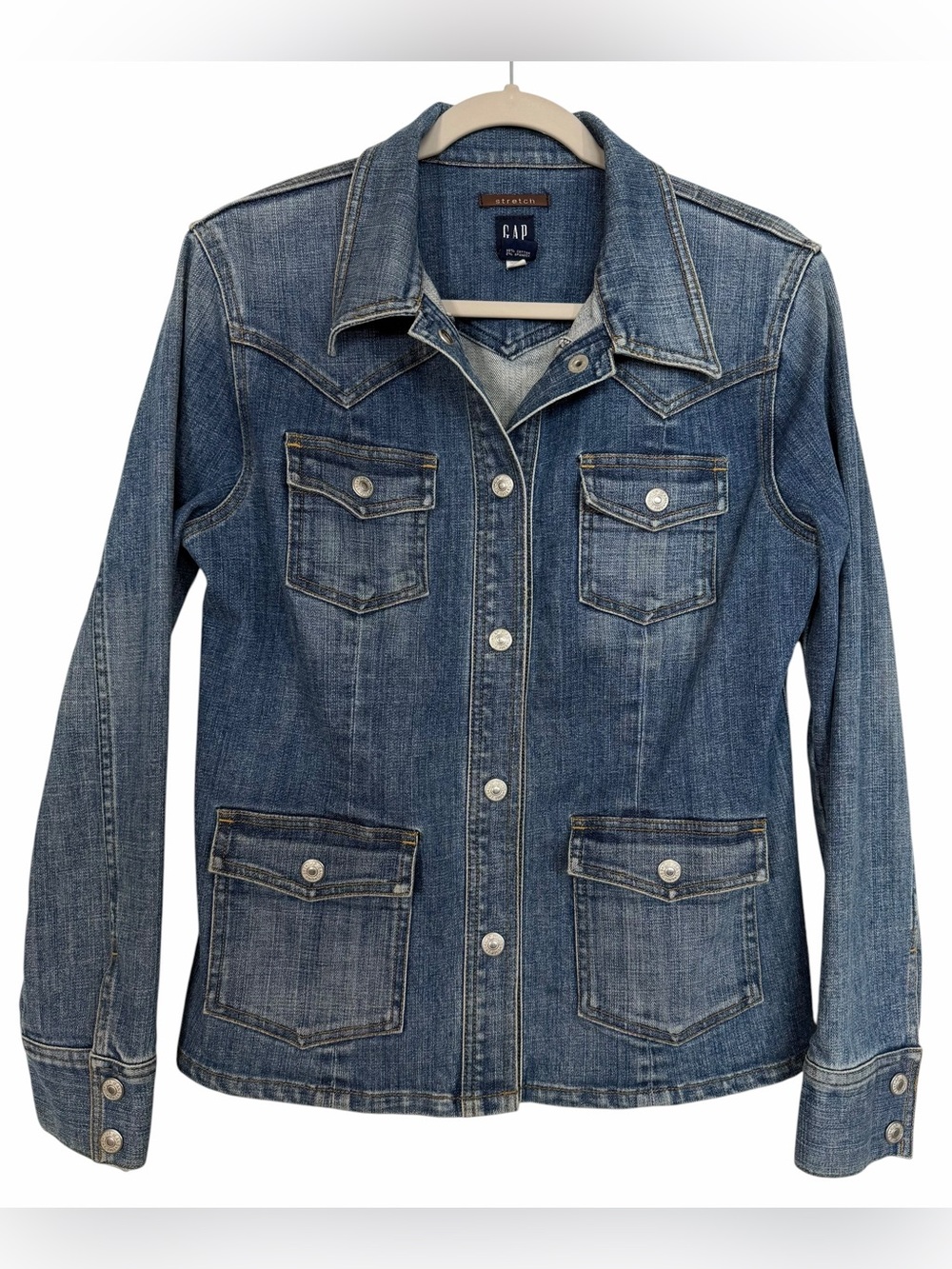 Vintage Gap Denim Jacket Western Inspired Snap Front Size Medium